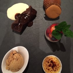 La Venezia - Assiette gourmande. Best dessert sampler in the world!!! The macaron is to die for.