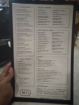 Menu photo 1 M.J. O'Connor's Back Bay Boston, MA