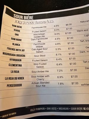 Menu photo 1 Jolly Pumpkin Artisan Ales + Kitchen Dexter, MI Menu photo 1 Jolly Pumpkin Artisan Ales + Kitchen Dexter, MI
