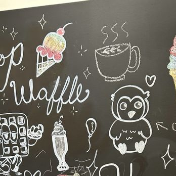 Scoop and Waffle - Decorative sign inside the shop. Kids can add to it below with chalk. : ) - Coffee & Tea Near Me - Sidney, British Columbia Scoop and Waffle - Decorative sign inside the shop. Kids can add to it below with chalk. : ) - Coffee & Tea Near Me - Sidney, British Columbia