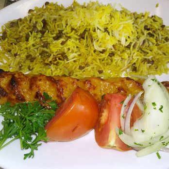 Flame Kabob - Single Chicken Koobideh Kabob with lentil rice - Persian/Iranian Near Me - Raleigh, North Carolina
