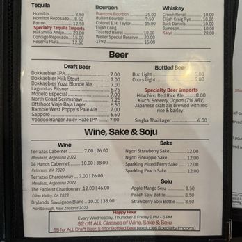 Red 88 - Willows - Drink menu. - Asian Fusion Near Me - Willows, California