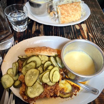 Jacob's Pickles - Mushroom Gravy Chicken Hot Chicken Sandwich - Comfort Food Near Me - New York, New York Jacob's Pickles - Mushroom Gravy Chicken Hot Chicken Sandwich - Comfort Food Near Me - New York, New York