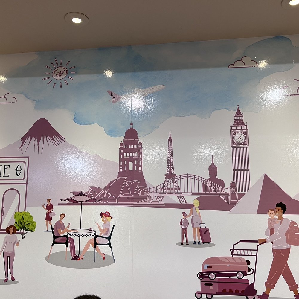Unicone - a mural of people in a cafe - Ice Cream & Frozen Yogurt Near Me - Montreal, Quebec Unicone - a mural of people in a cafe - Ice Cream & Frozen Yogurt Near Me - Montreal, Quebec