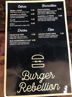 Menu photo 3 Burger Rebellion Sarnia, ON