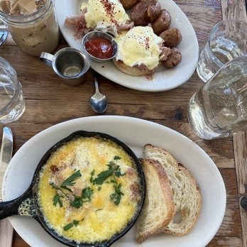 Oddfellows Cafe & Bar - Eggs Benedict (top) and Baked Eggs (bottom) - Breakfast & Brunch Near Me - Seattle, Washington