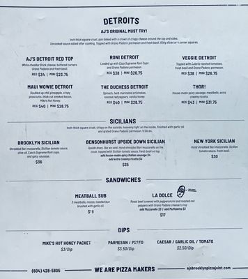Menu photo 5 AJ's Brooklyn Pizza Joint Vancouver, BC