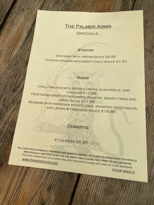 Menu photo 1 Palmer Arms Windsor, WNM