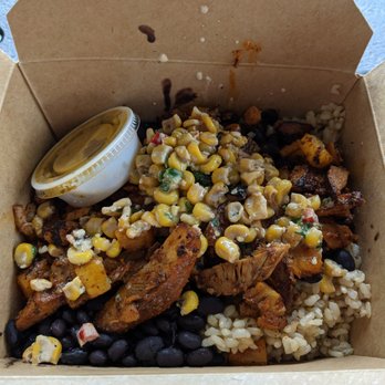Taco Dirty - Pineapple Pork bowl in a to-go container - Tacos Near Me - Tampa, Florida Taco Dirty - Pineapple Pork bowl in a to-go container - Tacos Near Me - Tampa, Florida