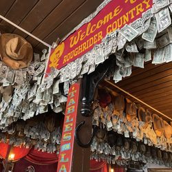 Little Missouri Saloon & Dining - Dollar Bills all over ceiling