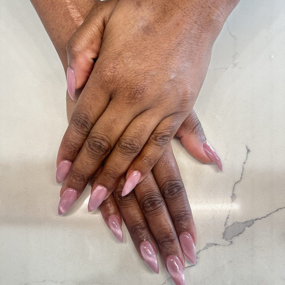 Rose Nailspot - Cat eye nails #9 color light pink - Nail Salons Near Me - Katy, Texas Rose Nailspot - Cat eye nails #9 color light pink - Nail Salons Near Me - Katy, Texas