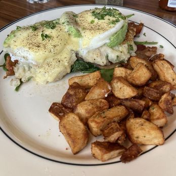 Mimi's Cafe - Potato pancake Benedict. - Breakfast & Brunch Near Me - Monrovia, California Mimi's Cafe - Potato pancake Benedict. - Breakfast & Brunch Near Me - Monrovia, California