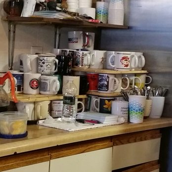 Sunrise Cafe - Great touch everyone gets a different  coffee mug. . . Locals have there own special mugs. Very warm & cozy feel! - Breakfast & Brunch Near Me - Clarks Summit, Pennsylvania