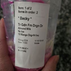Starbucks - My order