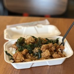 Bizarre Brewing - Garlic chicken from outside food truck.