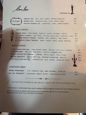 Menu photo 2 Leu Leu Encinitas, CA