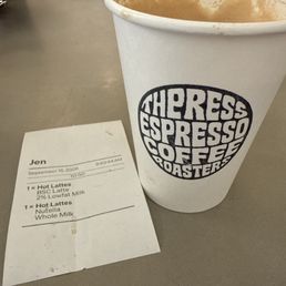 Dine-in coffee served in a to-go cup Dine-in coffee served in a to-go cup