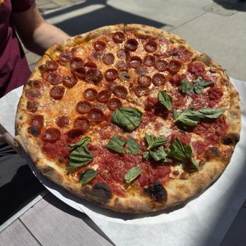 Redwood Pie - Half pepperoni half jersey tomato - Pizza Near Me - Hermosa Beach, California Redwood Pie - Half pepperoni half jersey tomato - Pizza Near Me - Hermosa Beach, California