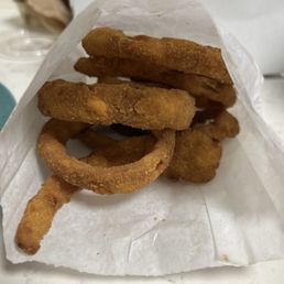 Burnt onion rings