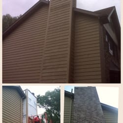 Mr. Handyman of Wheaton-Hinsdale - Wood rot on chimney required removal of all the brick, replacement of the wood, new tyvek and fresh siding.