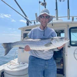 Windfish Private Tours and Fishing Charters - 42 inch striper  Unfortunately only  28-32 inches.are keepers so it's till there waiting for you!
