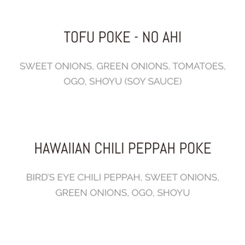 Jus' Poke - Menu - Poke - Hawaiian Near Me - Redondo Beach, California