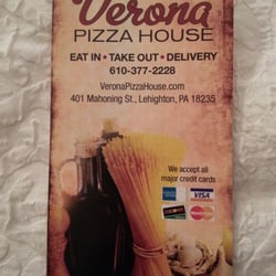 Verona Pizza House - Menu cover