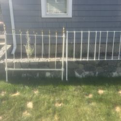 Arcadia Cleanouts & Liquidation - Early 1900's Wrought iron bed headboard and baseboard with brass knobs