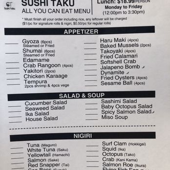 Sushi Taku - Weekday lunch menu is a little different from the weekend/dinner menu! - Japanese Near Me - Chicago, Illinois Sushi Taku - Weekday lunch menu is a little different from the weekend/dinner menu! - Japanese Near Me - Chicago, Illinois