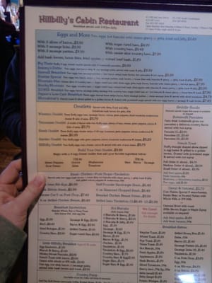 Menu photo 2 Hillbilly's Cabin Restaurant Morristown, TN