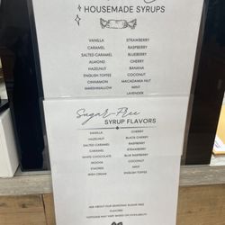 Local Cup & Cake - Syrup menu