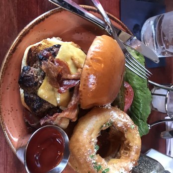 Brookland's Finest - Burger with onion rings - New American Near Me - Washington, DC, District of Columbia Brookland's Finest - Burger with onion rings - New American Near Me - Washington, DC, District of Columbia