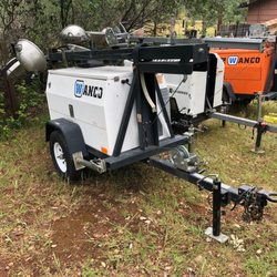 A-Gang Equipment Rentals - Light tower rental, 30 gallon diesel, 6 KW, metal halide lamps, Wanco, Allmand