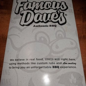 Famous Dave's - Menu - Barbeque Near Me - Branson, Missouri