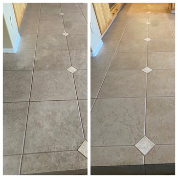 Steam Right Cleaning - Tile before cleaning and after - Carpet Cleaning Near Me - Chandler , Arizona