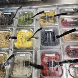 Big Kahuna Frozen Yogurt & Juicery - Cold toppings: fruit, mochi, cookie dough