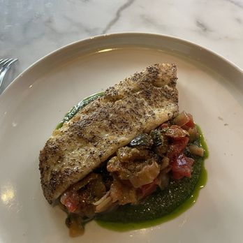 Juliet - Sea bream with ratatouille and pistou - French Near Me - Culver City, California