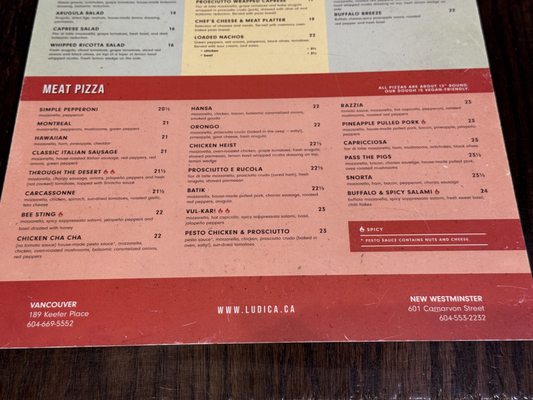 Menu photo 2 Pizzeria Ludica Vancouver, BC