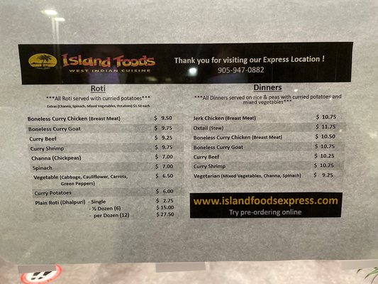 Menu photo 1 Island Foods Express Markham, ON Menu photo 1 Island Foods Express Markham, ON