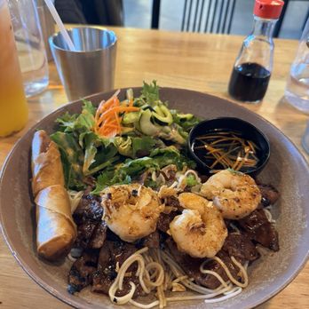 Lucky Cat Bistro - BBQ pork and Shrimp combo with rice noodles - Vietnamese Near Me - Novato, California