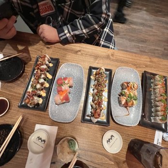 Mikuni - (Left - right) 1- Train wreck 2- Rainbow 3- Train Wreck (again) 4- fiesta (absolutely amazing) 5 - BMW ( won't get this one again) - Japanese Near Me - Concord, California Mikuni - (Left - right) 1- Train wreck 2- Rainbow 3- Train Wreck (again) 4- fiesta (absolutely amazing) 5 - BMW ( won't get this one again) - Japanese Near Me - Concord, California
