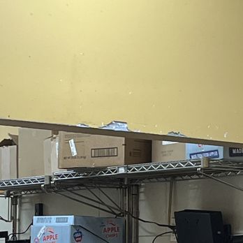 Panera Bread - Peeling wall/paint above kitchen area - Salad Near Me - Richmond, Virginia