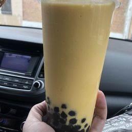 Fresh fruit mango bubble tea