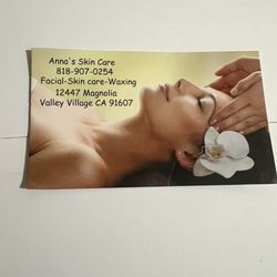 Anna's Skin Care - Business card with contact information