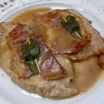 Armando al Pantheon - Saltimbocca alla Romana Veal wrapped with prosciutto and sage, cooked and marinated in white wine - Italian Near Me - Rome, RM