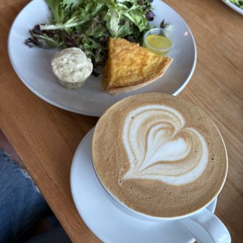 The Table - Cheese quiche & latte with almond milk and vanilla!   Latte, Quiche - Cafes Near Me - Harrisburg, Pennsylvania