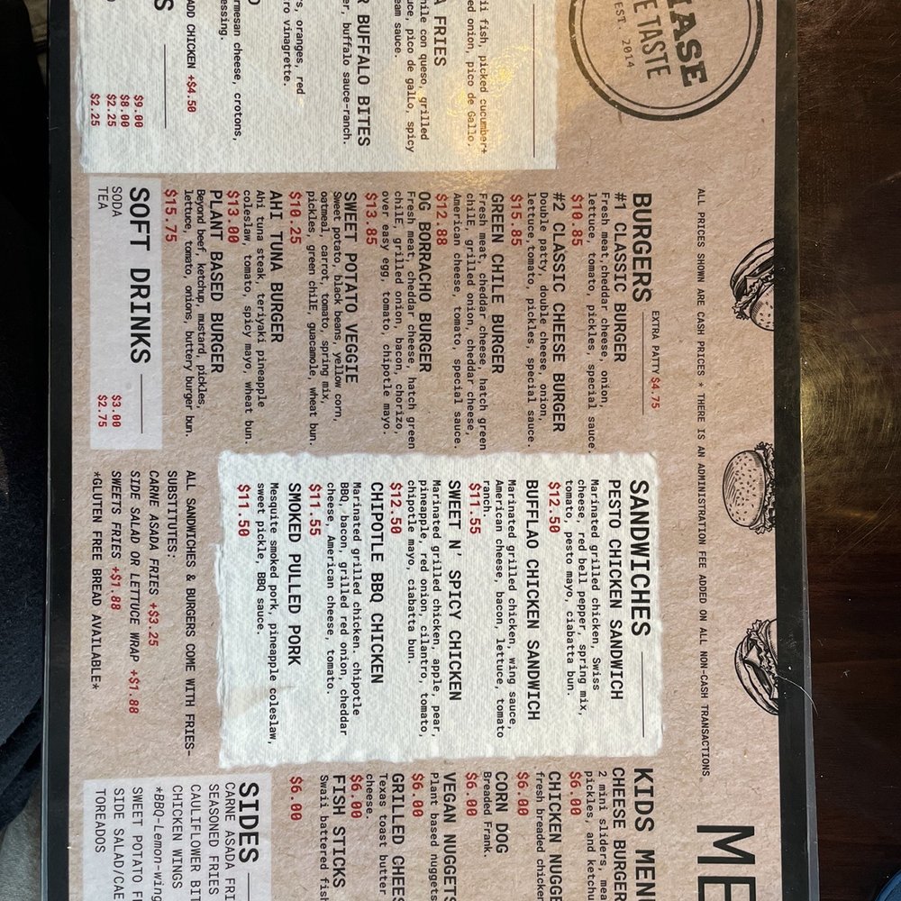 Chase the Taste - Menu as of 7-1-2025! - New American Near Me - El Paso, Texas