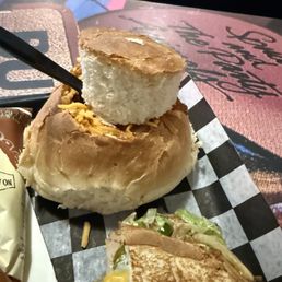 Chili in bread bowl Chili in bread bowl