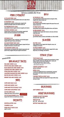 Menu photo 1 Tin Roof Tacos Boise, ID Menu photo 1 Tin Roof Tacos Boise, ID