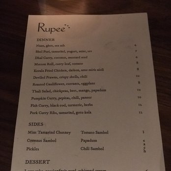 Rupee Bar - Menu - Sri Lankan Near Me - Seattle, Washington